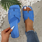 Solid Color Lightweight Flat Slippers Women's Outdoor Beach Sandals