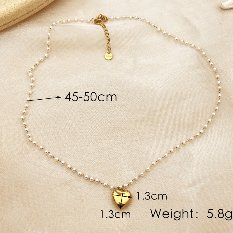 Stainless Steel 18K Gold Plating Niche High-grade Ins Style Pearl Necklace