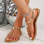 Women's Round Toe Sandals With Metal Wind