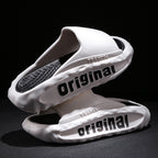 Men's Slippers Thick Bottom For Outdoors Trendy Non-slip Wear-resistant