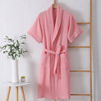 Pure Cotton Bathrobe Double-layer Gauze Short Sleeve Nightgown